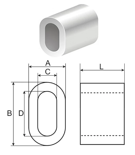 Втулки алюмінієві для обтиску сталевих канатів